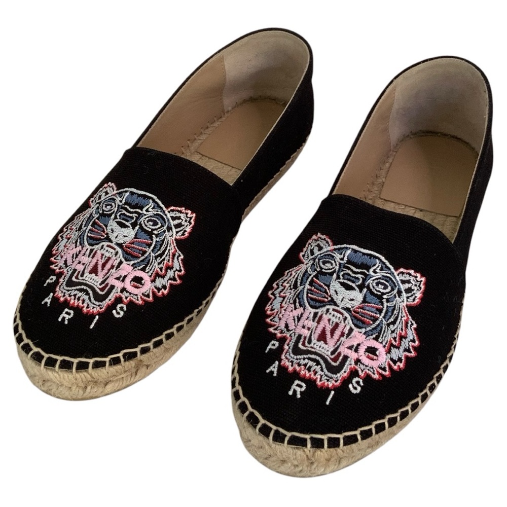 KENZO "Classic Tiger" Canvas Espadrilles | Black | Sz 37